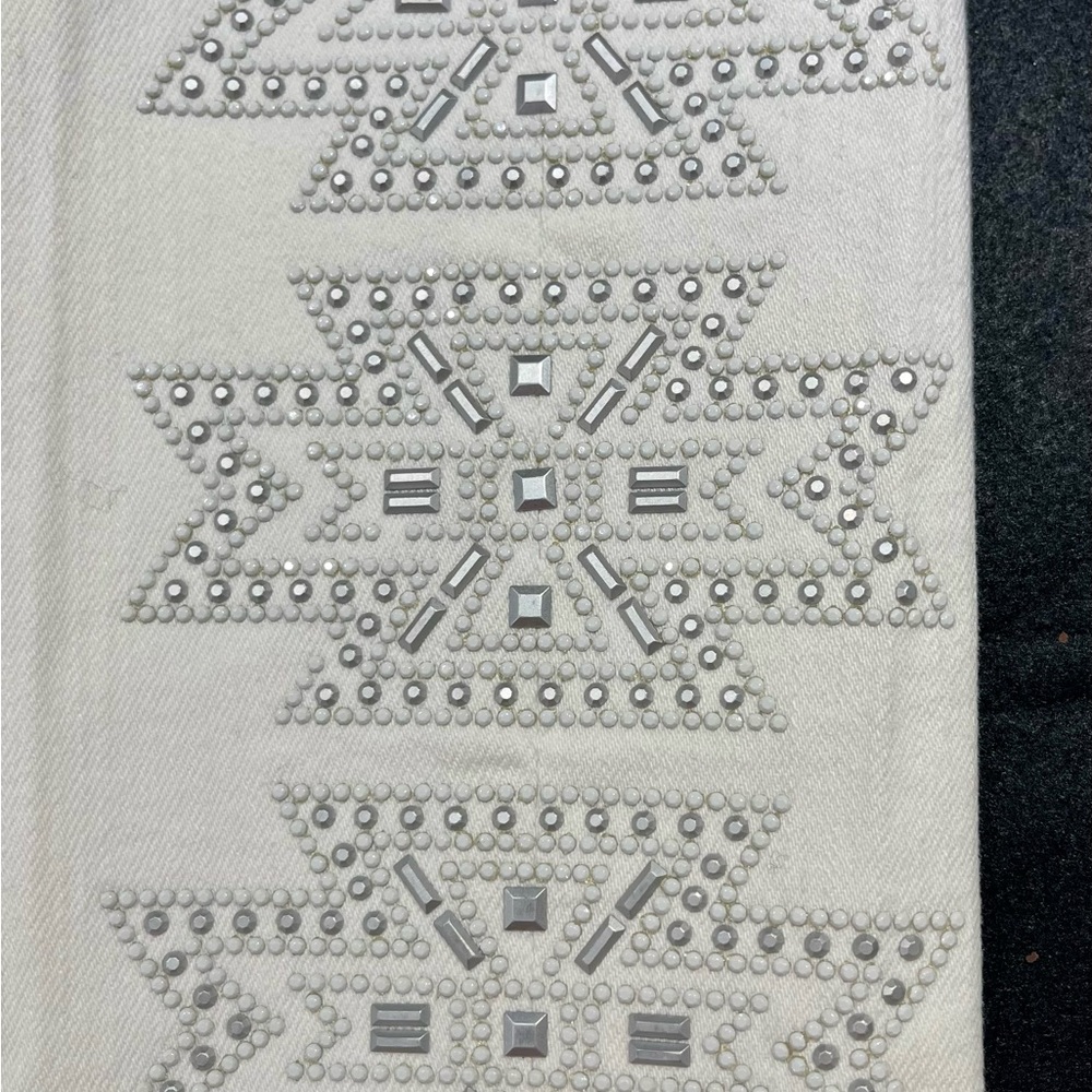 7 FOR ALL MANKIND Unique White Embellished Jeans, Size 3 or 25(EU)